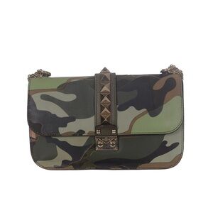 ♥️Valentino Galm Lock Elegant Green Black Leather Crossbody Bag♥️